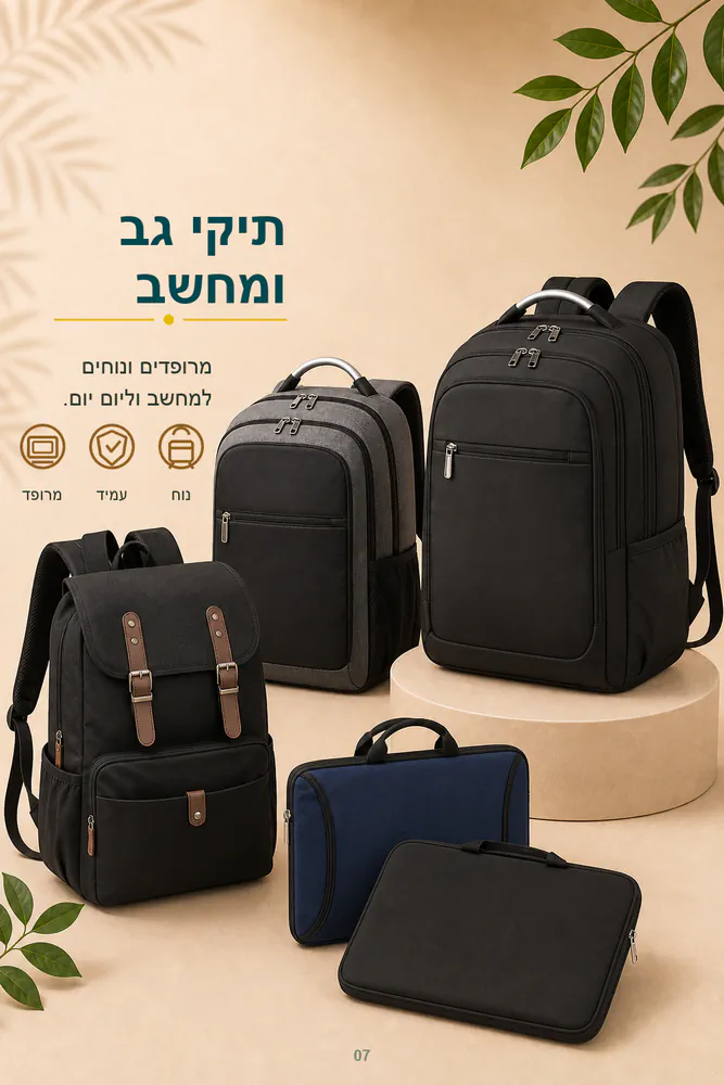 עמוד קטגוריה תיקי גב ומחשב
